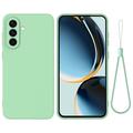 Samsung Galaxy A56 Funda de silicona líquida con correa de mano - Verde