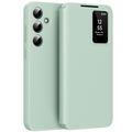 Funda Samsung Galaxy A56 Smart Clear View Flip con ranura para tarjetas - Verde claro