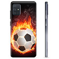 Funda de TPU para Samsung Galaxy A71 - Pelota de Fútbol en Llamas