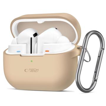 Funda con gancho de silicona Samsung Galaxy Buds3/Buds3 Pro/Buds3 FE Tech-Protect - Café leche