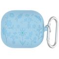 Funda de silicona líquida Samsung Galaxy Buds3/Buds3 Pro con estampado de flores y mosquetón