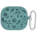 Funda de silicona líquida Samsung Galaxy Buds3/Buds3 Pro con estampado de flores y mosquetón