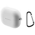 Carcasa de Silicona con Mosquetón para Samsung Galaxy Buds3 FE - Blanco