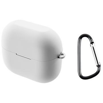 Carcasa de Silicona con Mosquetón para Samsung Galaxy Buds3 FE - Blanco