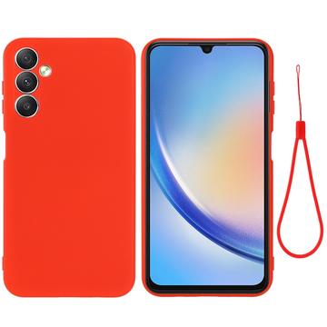Funda de Silicona Líquida para Samsung Galaxy F34/M34 5G - Rojo