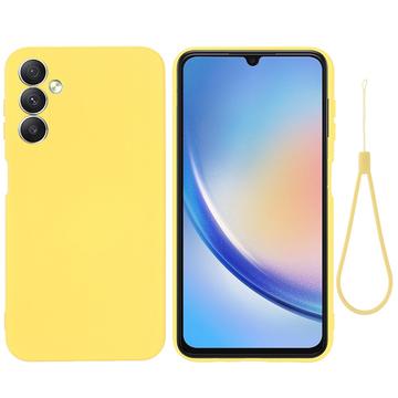 Funda de Silicona Líquida para Samsung Galaxy F34/M34 5G - Amarillo