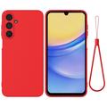 Samsung Galaxy M16/F16 Funda de silicona líquida con correa de mano