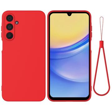 Samsung Galaxy M16/F16 Funda de silicona líquida con correa de mano