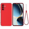 Samsung Galaxy M56 Funda de silicona líquida con correa de mano
