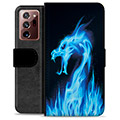 Funda Cartera Premium para Samsung Galaxy Note20 Ultra - Dragón de Fuego Azul