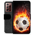 Funda Cartera Premium para Samsung Galaxy Note20 Ultra - Pelota de Fútbol en Llamas