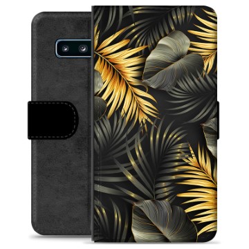 Funda Cartera Premium para Samsung Galaxy S10+ - Hojas Doradas