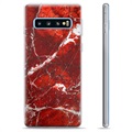 Funda de TPU para Samsung Galaxy S10+ - Mármol Rojo