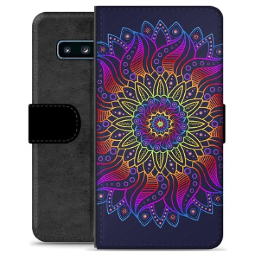 Funda Cartera Premium para Samsung Galaxy S10 - Mandala Colorida