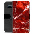 Funda Cartera Premium para Samsung Galaxy S10 - Mármol Rojo