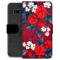 Funda Cartera Premium para Samsung Galaxy S10 - Flores Vintage