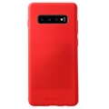 Carcasa Mate de TPU Mercury Goospery para Samsung Galaxy S10+ - Rojo