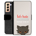 Funda Cartera Premium para Samsung Galaxy S21+ 5G - Gato Enfadado