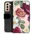 Funda Cartera Premium para Samsung Galaxy S21+ 5G - Flores Románticas