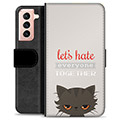 Funda Cartera Premium para Samsung Galaxy S21 5G - Gato Enfadado