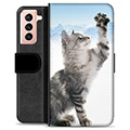 Funda Cartera Premium para Samsung Galaxy S21 5G - Gato