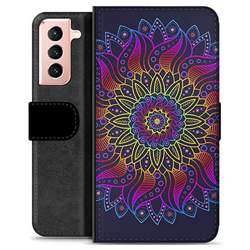 Funda Cartera Premium para Samsung Galaxy S21 5G - Mandala Colorida