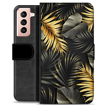 Funda Cartera Premium para Samsung Galaxy S21 5G - Hojas Doradas