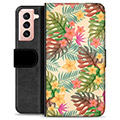 Funda Cartera Premium para Samsung Galaxy S21 5G - Flores Rosadas