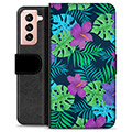 Funda Cartera Premium para Samsung Galaxy S21 5G - Flores Tropicales