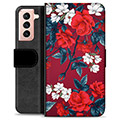 Funda Cartera Premium para Samsung Galaxy S21 5G - Flores Vintage