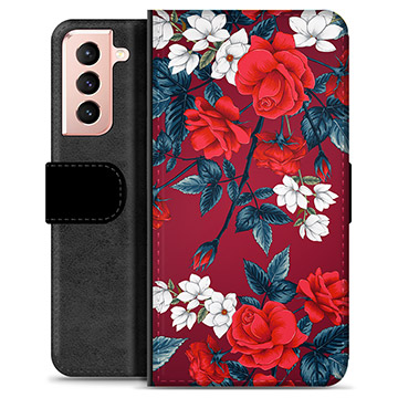 Funda Cartera Premium para Samsung Galaxy S21 5G - Flores Vintage