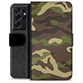 Funda Cartera Premium para Samsung Galaxy S21 Ultra 5G - Camuflaje