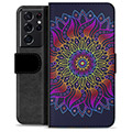 Funda Cartera Premium para Samsung Galaxy S21 Ultra 5G - Mandala Colorida