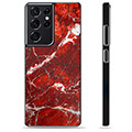 Carcasa Protectora para Samsung Galaxy S21 Ultra 5G - Mármol Rojo