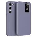 Funda Samsung Galaxy S22 5G Smart Clear View Flip con ranura para tarjetas - Gris Morado