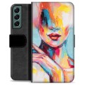 Funda Cartera Premium para Samsung Galaxy S22+ 5G - Retrato Abstracto