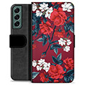 Funda Cartera Premium para Samsung Galaxy S22+ 5G - Flores Vintage