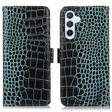 Funda Crocodile con RFID para Samsung Galaxy S23 FE - Estilo Cartera - Verde