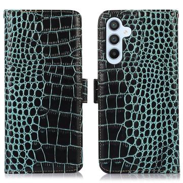 Funda Crocodile con RFID para Samsung Galaxy S23 FE - Estilo Cartera - Verde