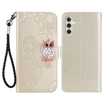 Samsung Galaxy S23 FE Búho Rhinestone Funda Billetera