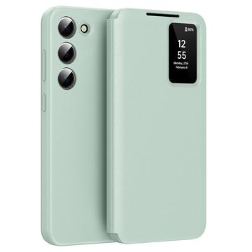 Funda Samsung Galaxy S23 Smart Clear View Flip con ranura para tarjetas - Verde claro