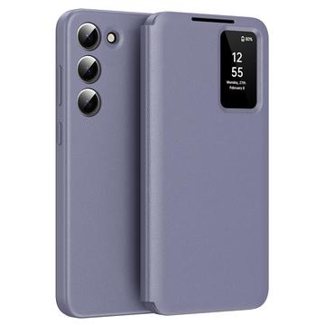Funda Samsung Galaxy S23+ Smart Clear View Flip con ranura para tarjetas - Gris Morado