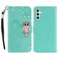 Samsung Galaxy S24 FE Búho Rhinestone Funda billetera