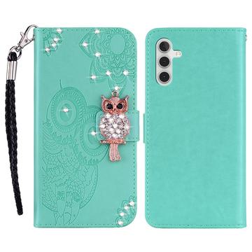 Samsung Galaxy S24 FE Búho Rhinestone Funda billetera