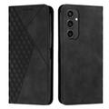 Funda de cartera con diseño de rombos y cierre magnético para Samsung Galaxy S24 FE