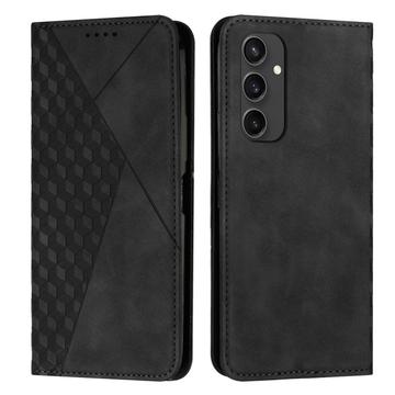 Funda de cartera con diseño de rombos y cierre magnético para Samsung Galaxy S24 FE