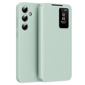 Funda Samsung Galaxy S24 FE Smart Clear View Flip con ranura para tarjetas - Verde claro