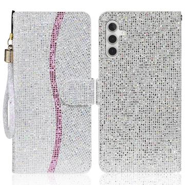 Samsung Galaxy S24 FE Funda elegante con purpurina para cartera