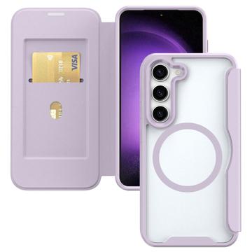 Funda abatible Samsung Galaxy S24 con ranura para tarjeta - Compatible con MagSafe - Morado