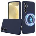 Funda de Silicona Líquida para Samsung Galaxy S24 - Compatible con MagSafe - Azul Oscuro